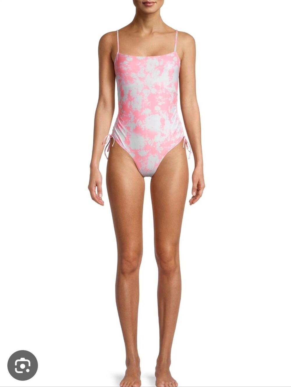 NO BOUNDARIES Junior's Pink White Tie Dye One Piece Swimsuit 1X Size 17 NWT